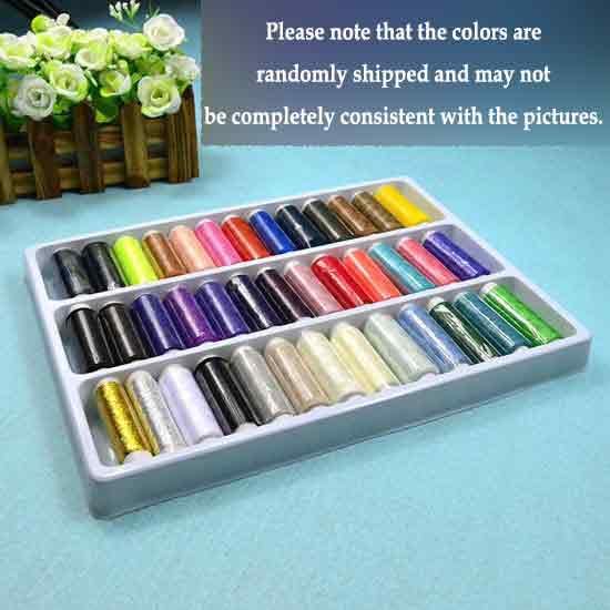 39pcs 109 Yard Mixed Colors Polyester Spool Sewing Thread for Hand Machine, Random Color, Multi-Colored Sewing Thread, for Quilting Stitching, Hand Sewing, Machine Sewing