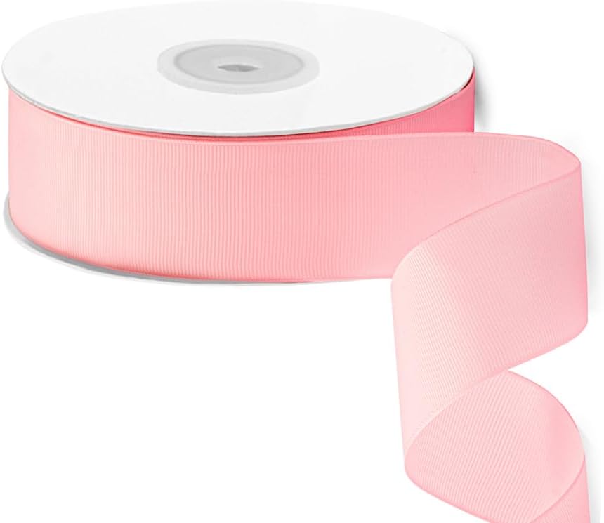 LIUYAXI 1-1/2" X 50 Yards Solid Pink Grosgrain Ribbon, Perfect for Crafts, Wedding Decor, DIY Hair Accessories, Sewing, Gift Package Wrapping and More