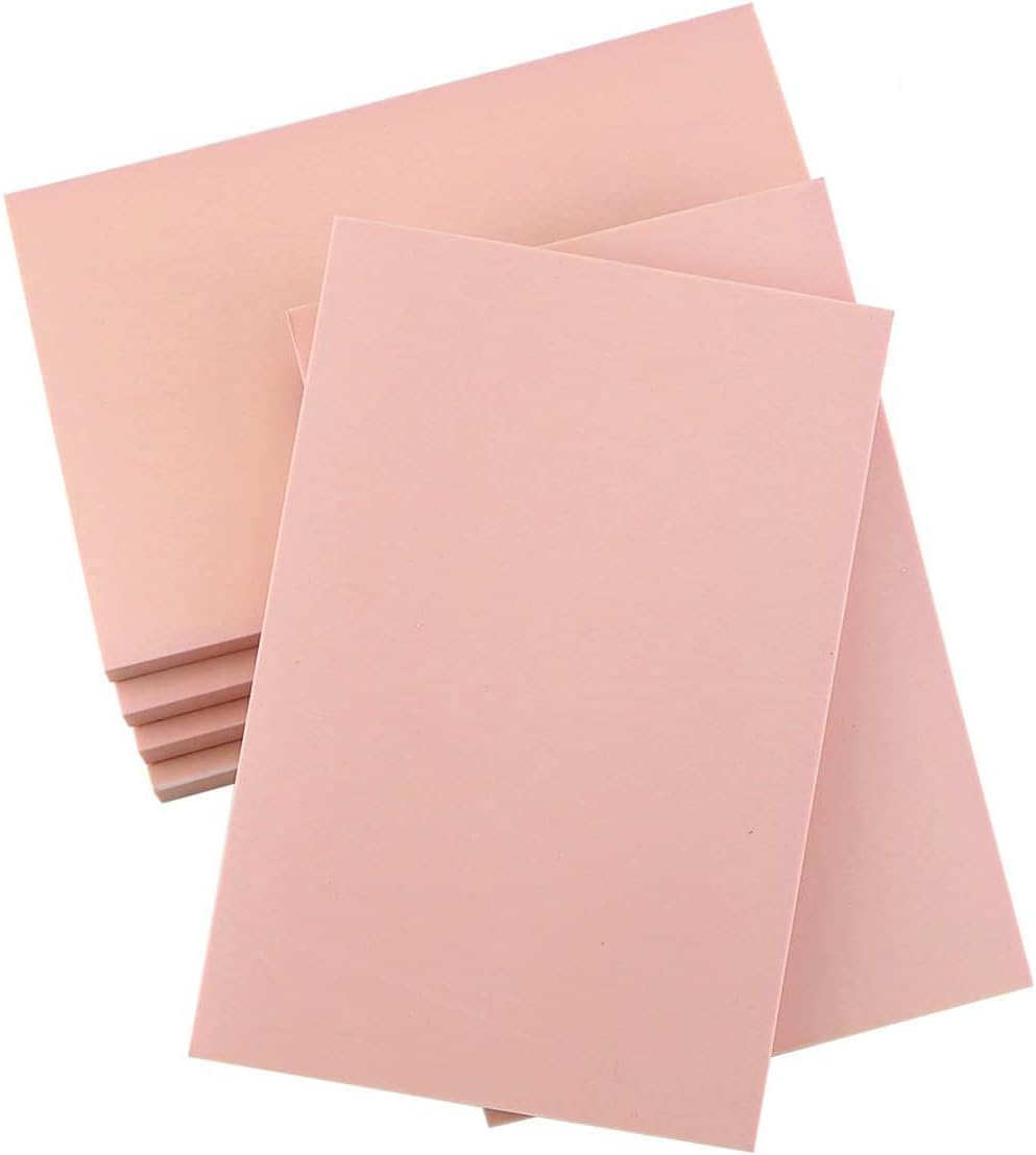 6 Pack 4"x6" Pale Pink Rubber Stamp Carving Blocks Rubber Carved Brick for Stamp Soft Rubber Crafts and DIY Craft Project