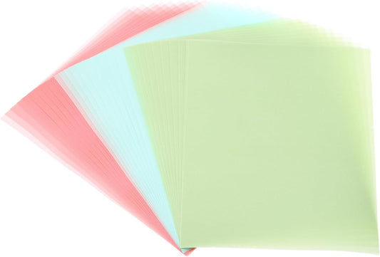 PATIKIL 60 Sheets Vellum Paper 4.25x5.5, Vellum Paper Printable Translucent Paper 100GSM Colored for Invitations Laser Inkjet Printing Card Making Crafting Wedding Tracing, Pink Green Blue