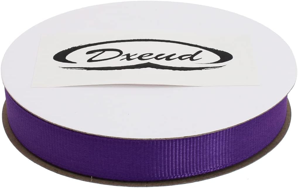 Solid Grosgrain Ribbon 25 Yard Each Roll 100% Polyester Woven Edge (1/2", Purple)