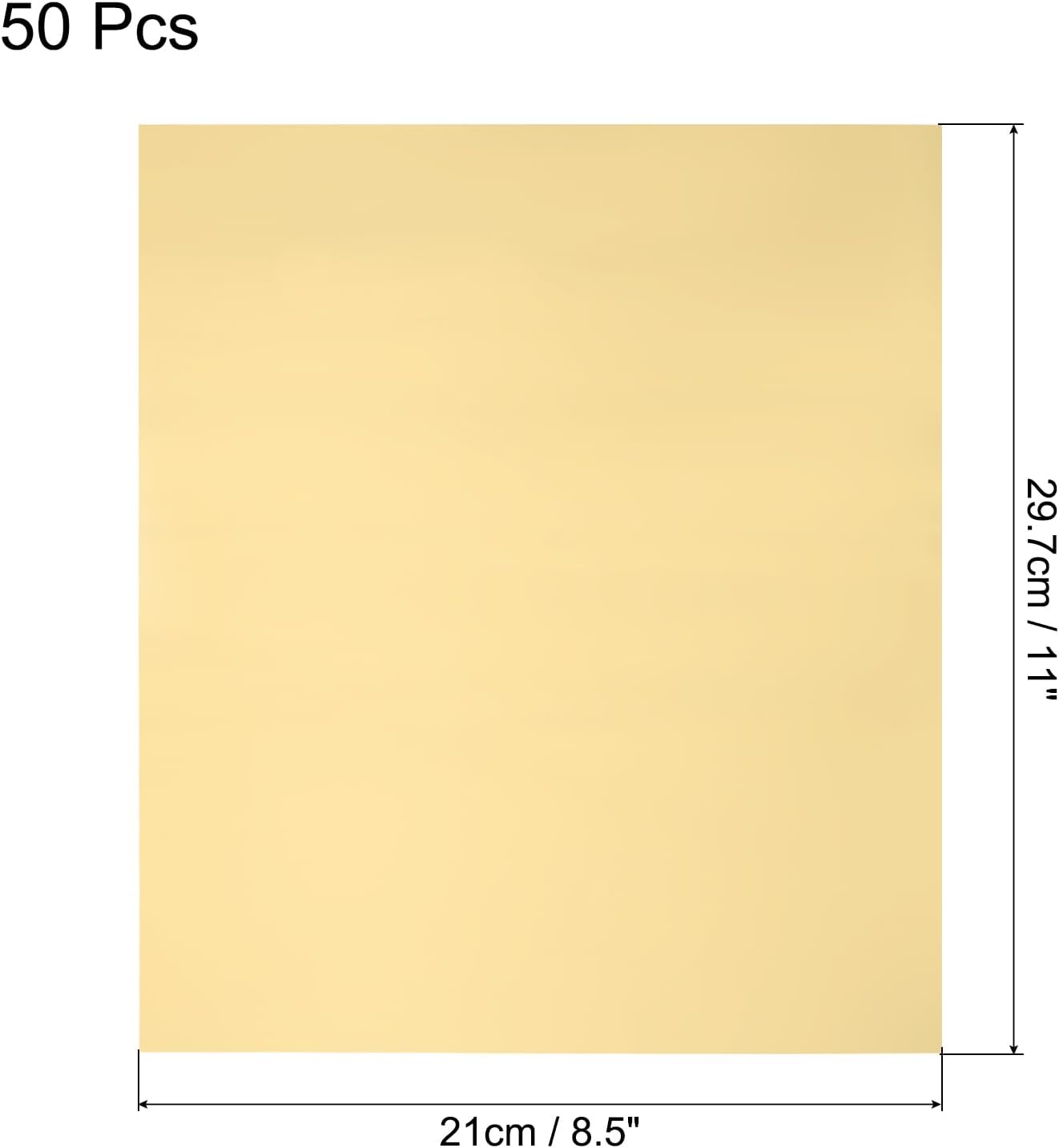 MECCANIXITY 50 Pack Toner Reactive Foil ,Deco Foil Transfer Sheets 8.5"x11" A4 Hot Foil Paper for Laser Printer Scrapbooking Heat Transfer DIY Craft,Matte Gold
