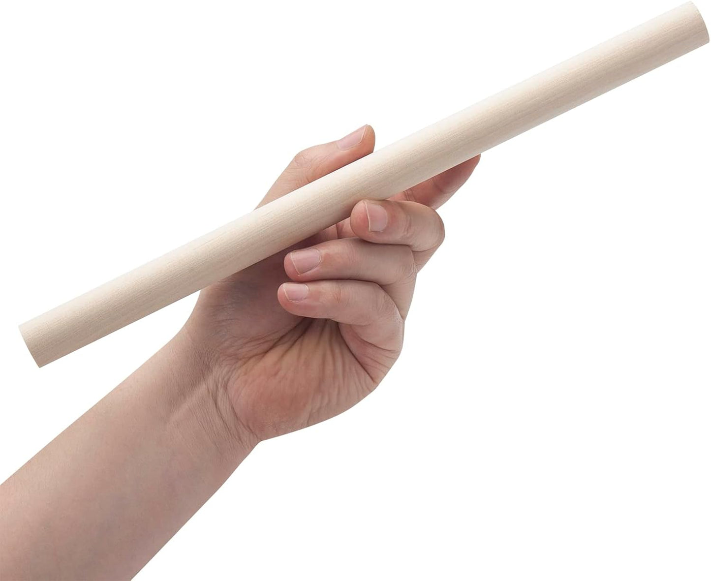 3/4 x 12 Wooden Dowels Wooden Sticks for Crafts, 6 PCS Macrame Wood Dowel Rods, Unfinished Hard Wood Sticks for Crafting, Arts and DIYers, Tiered Cake Support and Wedding Ribbon Wands