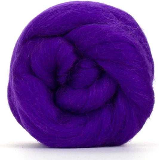 Revolution Fibers Merino Wool Combed Top | 1 lb Premium Wool Roving | 22 Micron, Best Merino Wool for Spinning, Tapestry, Needle Felting, Big Yarn Roving and Wall Hangings (Violet)