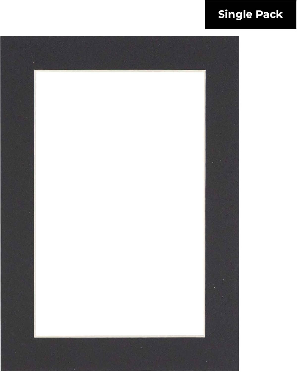5.5x8.5 Mat for 8.5x11 Frame - Precut Mat Board Acid-Free Black 5.5x8.5 Photo Matte For a 8.5x11 Picture Frame, Premium Matboard for Family Photos, Show Kits, Art, Picture Framing, Pack of 1 Mat