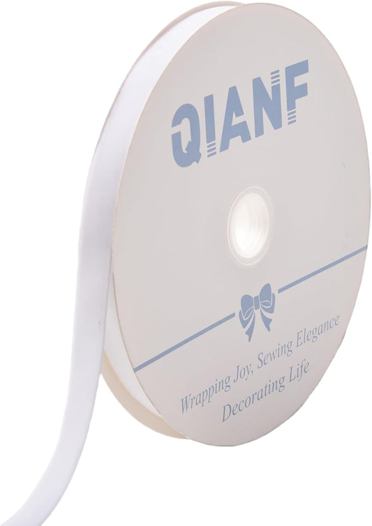 Vintage White Velvet Ribbon Christmas Ribbon for Gift Wrapping Crafts Christmas Tree Ornaments Garland Decorations, 5/8 Inch X 25Yd