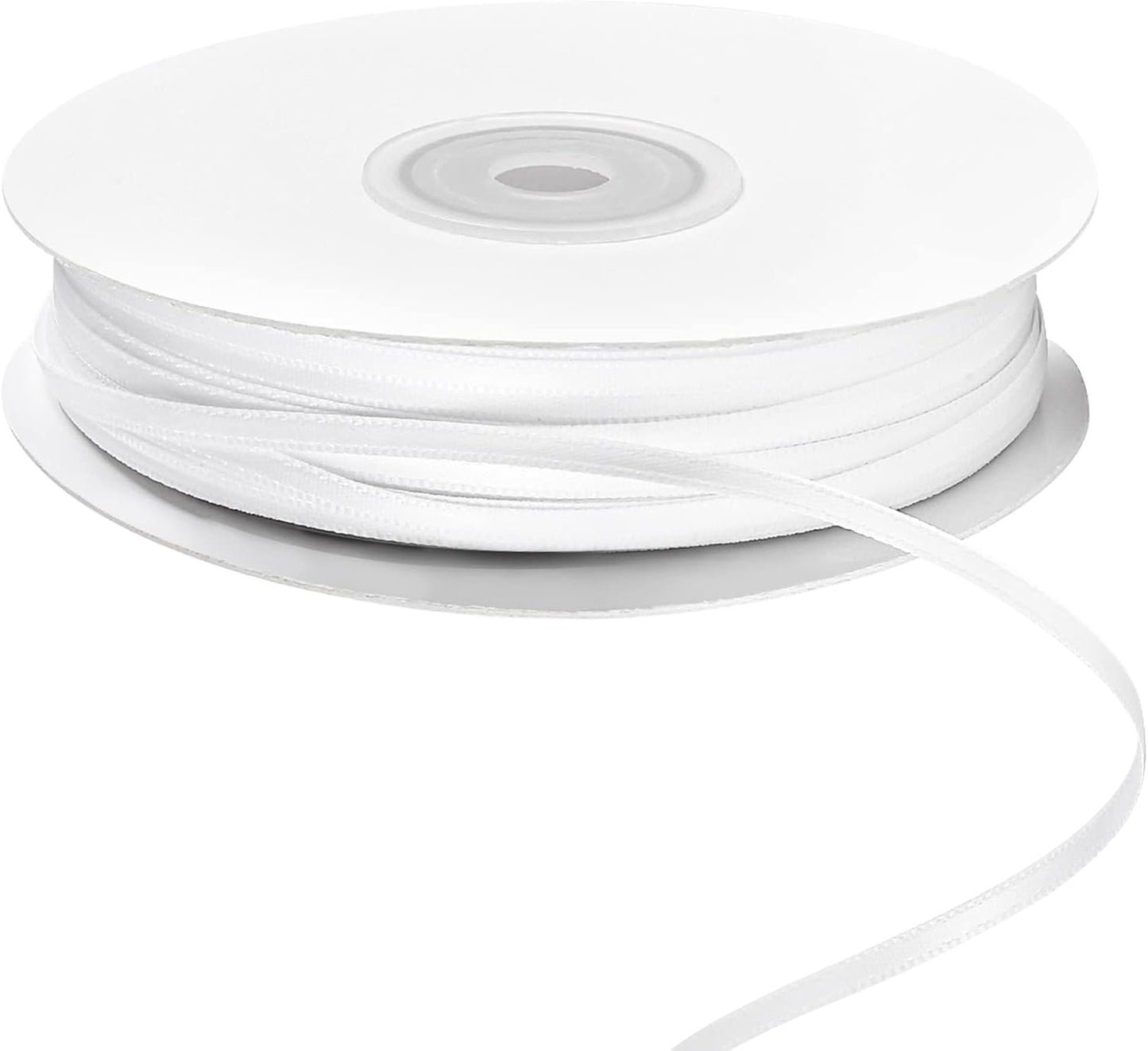 LIUYAXI White Double Faced Satin Ribbon, 1/8" X Continuous 100 Yards, Thin Ribbons Perfect for Gift Wrapping Wedding Invitation Card Hair Bows Tag Floral Arrangement DIY Craft