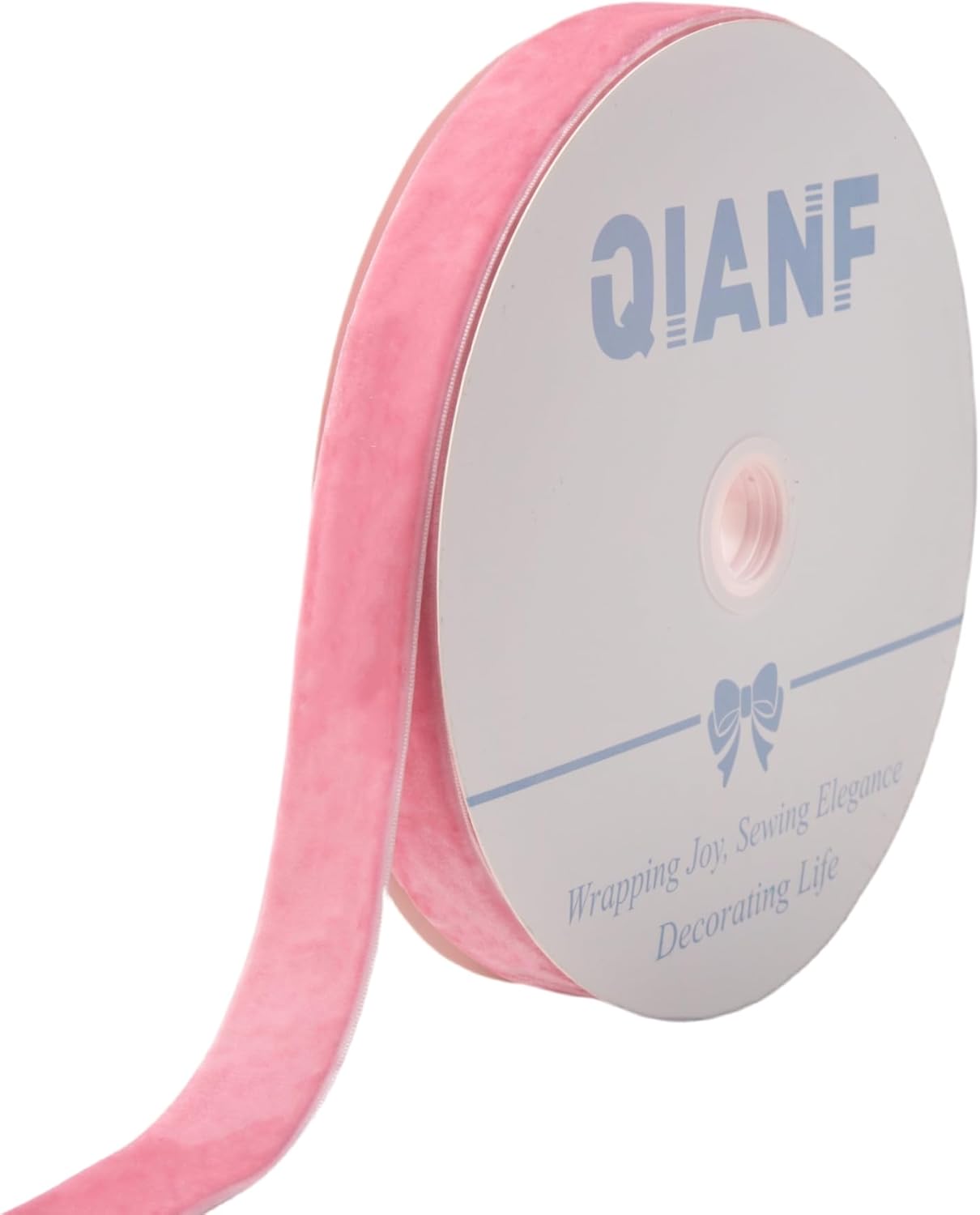 Vintage Peach Pink Velvet Ribbon Christmas Ribbon for Gift Wrapping Crafts Christmas Tree Ornaments Garland Decorations, 1 Inch X 25Yd