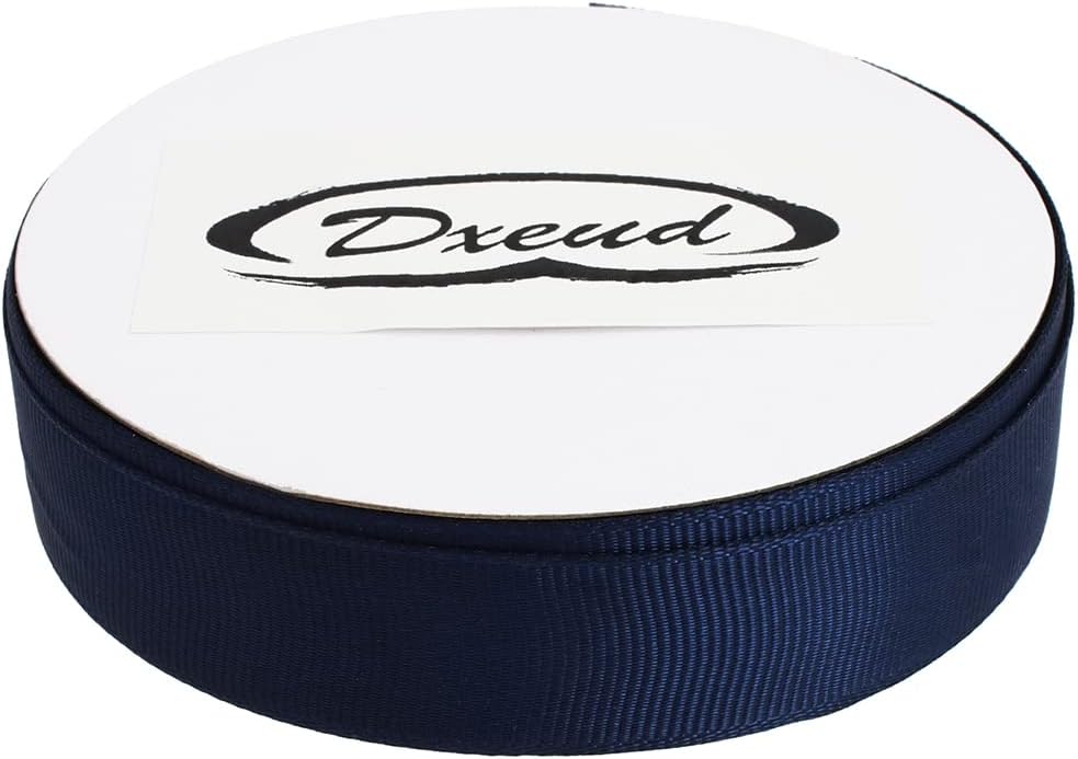 Solid Grosgrain Ribbon 25 Yard Each Roll 100% Polyester Woven Edge (1", Dark Blue)