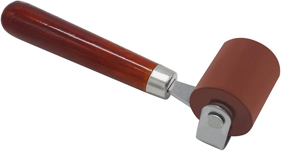 MyLifeUNIT Rubber Brayer, Brayer Ink Roller, Soft Rubber Brayer Roller with Wooden Handle