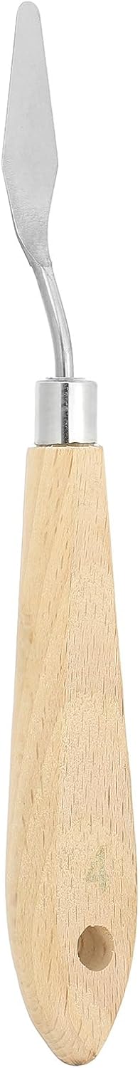 PATIKIL Art Spatula, No.4 12mm Stainless Steel Flexible Palette Knife Painting Knife Painting Spatula Oil Painting Mixing Scraper with Wood Handle for Canvas Acrylic Painting, Brown