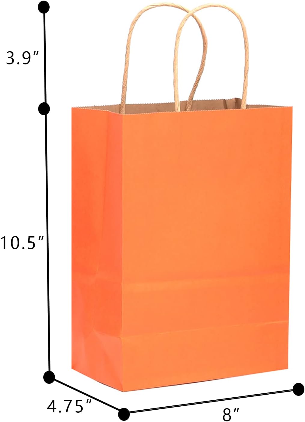 qiqee 60 pcs Kraft Bags with Handles 7.6"x4.75"x10.5" Medium Gift Paper Bag 16 Different Solid Color Bags