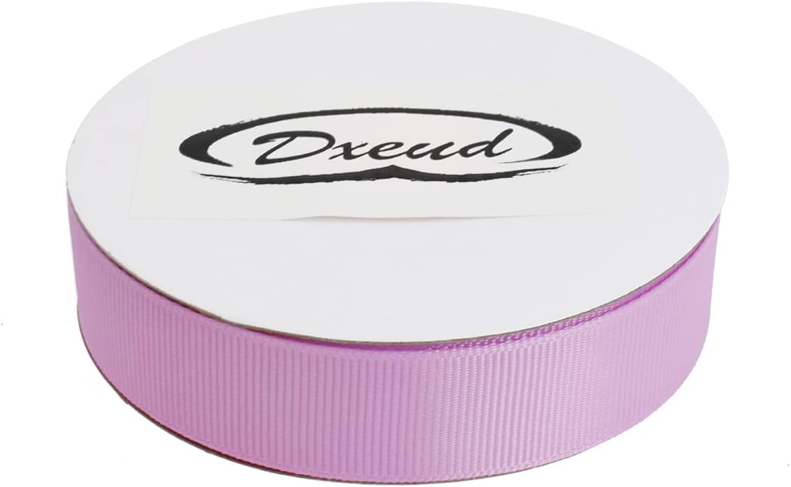 Solid Grosgrain Ribbon 25 Yard Each Roll 100% Polyester Woven Edge (3/4", Purple Pink)