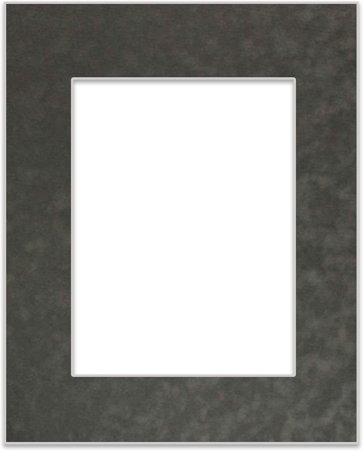 Pack of Ten Acid Free 11x14 Mats Bevel Cut for 8.5x11 Photos - Dark Grey Suede Precut Matboards With Backing Boards and Self Seal Photo Mat Bags For Pictures, Photos, Framing - 4-ply Thickness