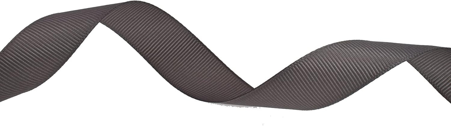 Solid Grosgrain Ribbon 25 Yard Each Roll 100% Polyester Woven Edge (3/4", Gray)