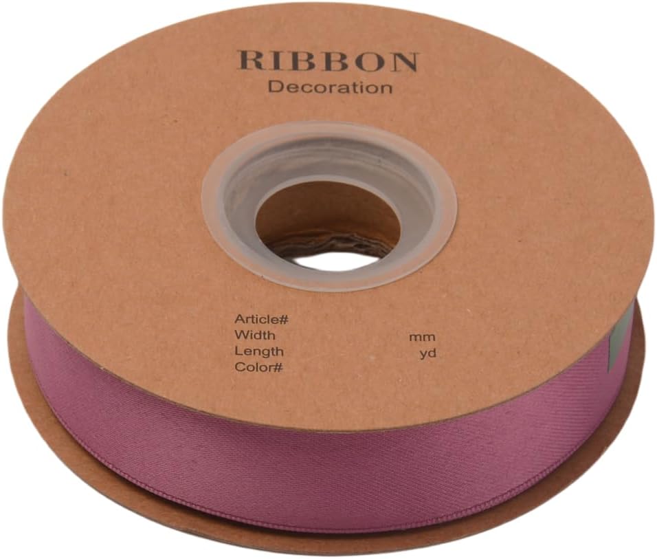Double Side Satin Ribbon, Continuous 20 Yards,Use for Craft Bows Bouquet, Gift Wrapping, Wedding Decoration, Floral Arrangement (Dark Purple, 1 inch)