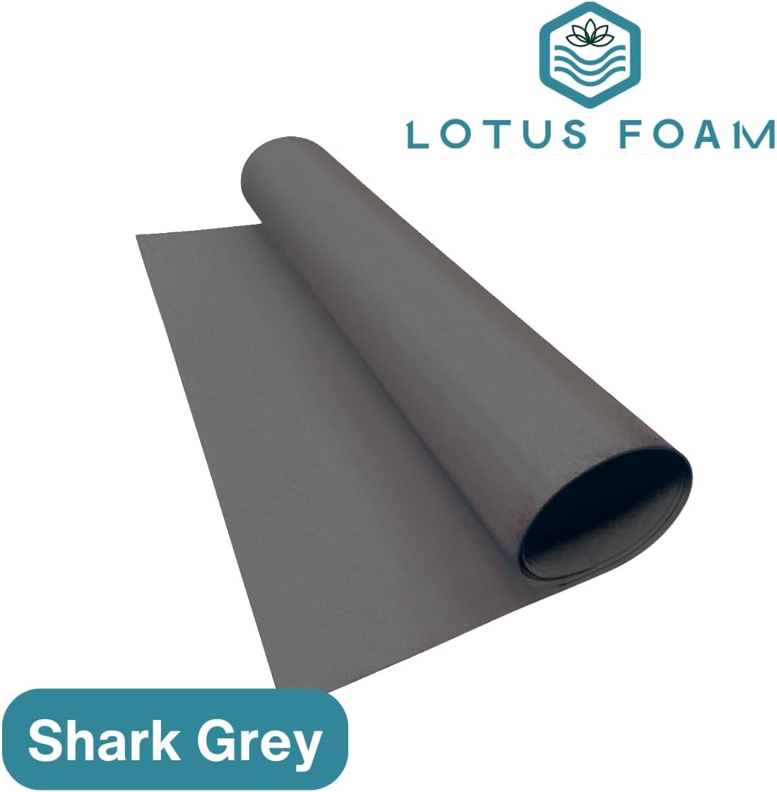 LotusFoam Large 3mm EVA Foam Sheet - 44"x 85" High Density Foam 130 kg/m3 for Cosplay, Costumes, Crafts, Flooring, Outdoor Use - 35 Colors (Shark Grey) - Shark Grey