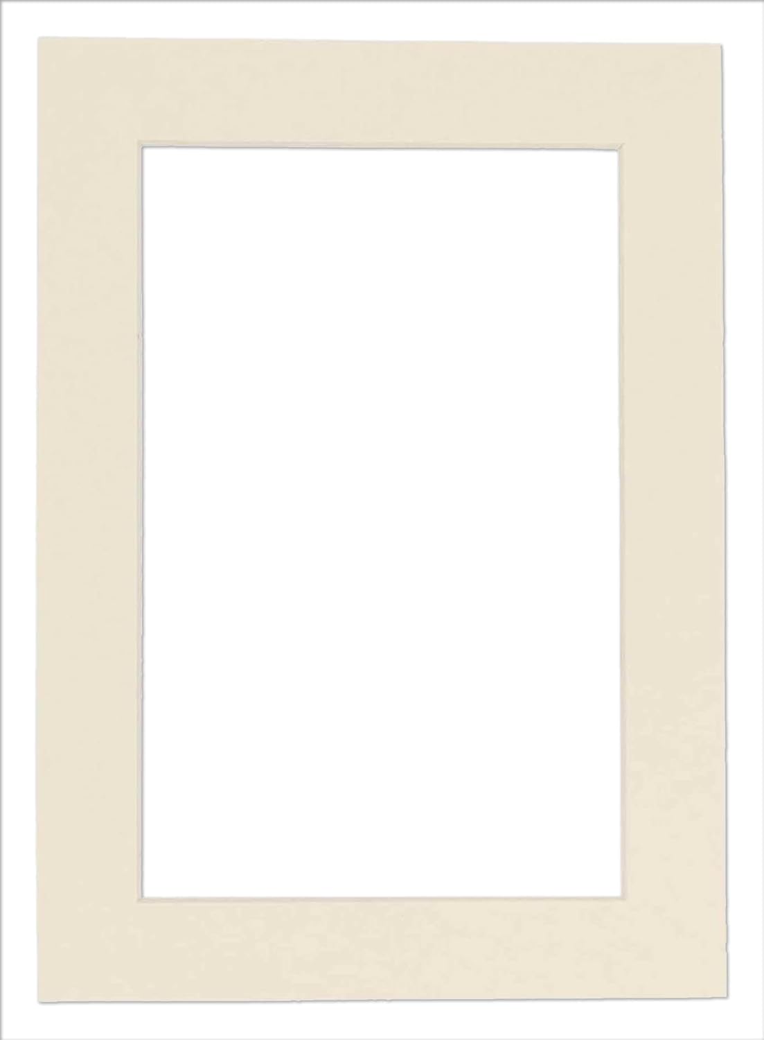 5.5x8.5 Mat for 8.5x11 Frame - Precut Mat Board Acid-Free Textured Cream 5.5x8.5 Photo Matte for a 8.5x11 Picture Frame, Matboard for Family Photos, Show Kits, Art, Picture Framing, Pack of 1 Mat