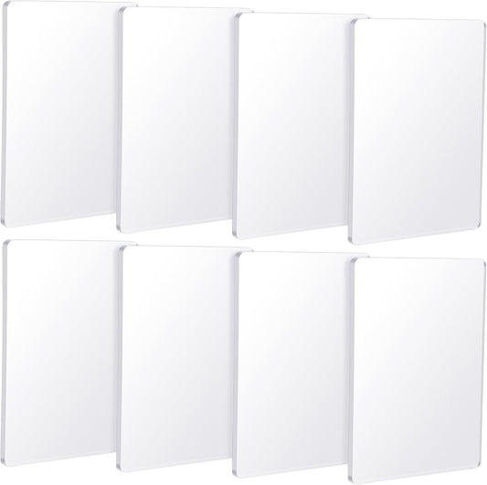 Threlaco 8 Pack Monoprinting Print Plates 5 x 7 Inch Reusable Silicone Plate Class Printing Plates for Press Art Printmaking for Card Making, Scrapbooking, Art Craft Scrapbooking and Journaling