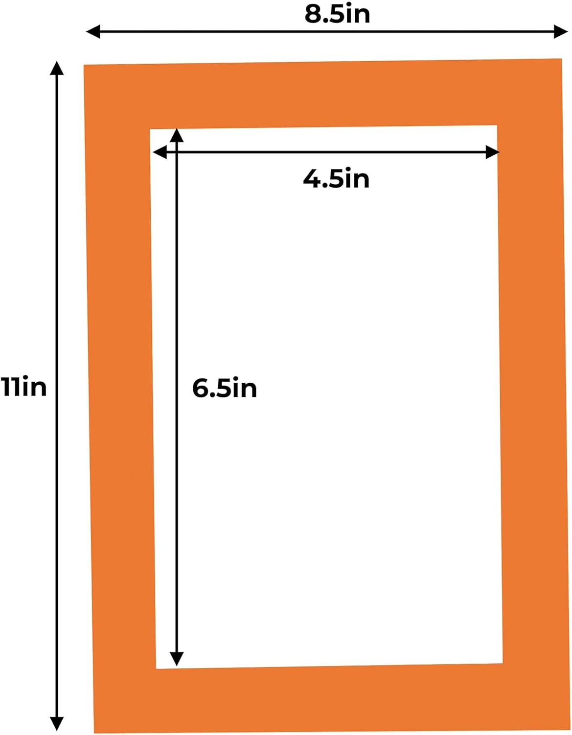 5x7 Mat for 8.5x11 Frame - Precut Mat Board Acid-Free Show Kit with Backing Board, and Clear Bags Orange 5x7 Photo Matte Made to Fit a 8.5x11 Picture Frame Matboard for Framing, Pack of 25 Mats