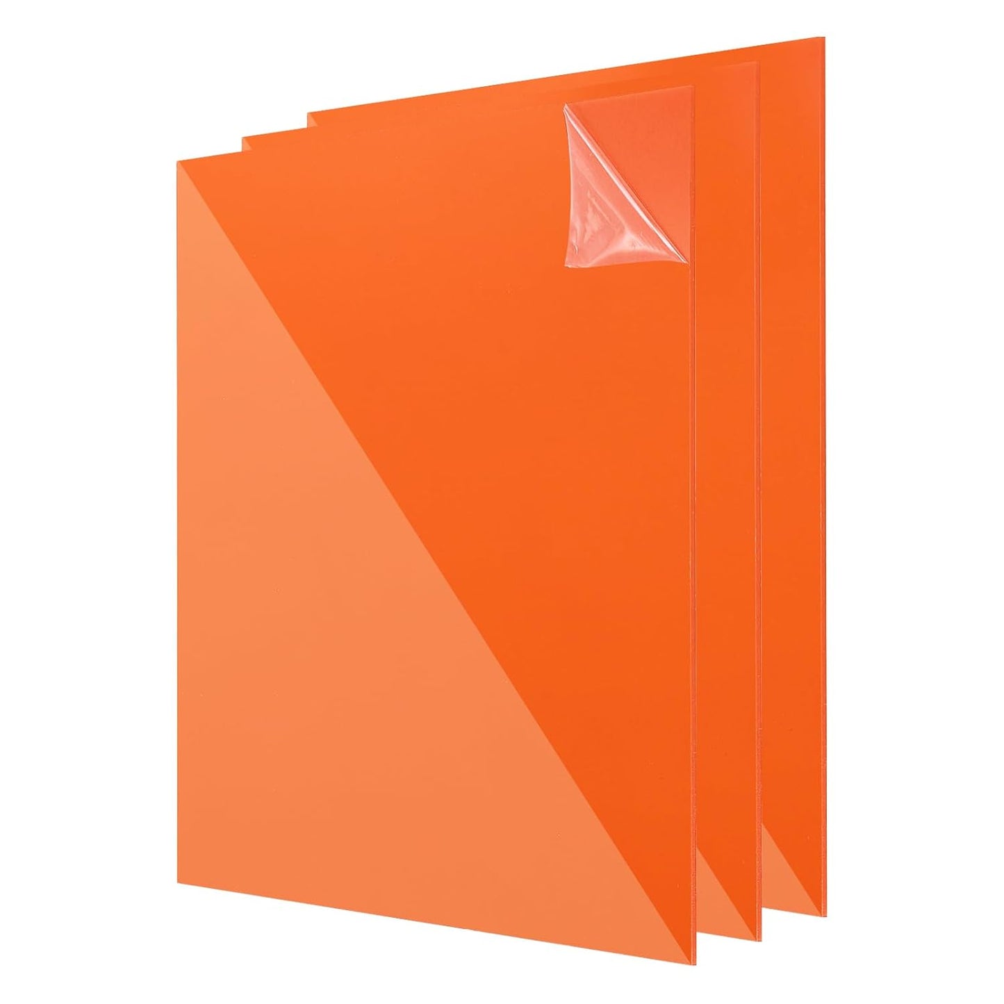uxcell 3Pcs Acrylic Sheets 8x8 Inch Acrylic Panel 1/8 Inch-3mm Plastic Board for Picture Frames Sign Holders DIY Display Projects Craft, Clear Orange