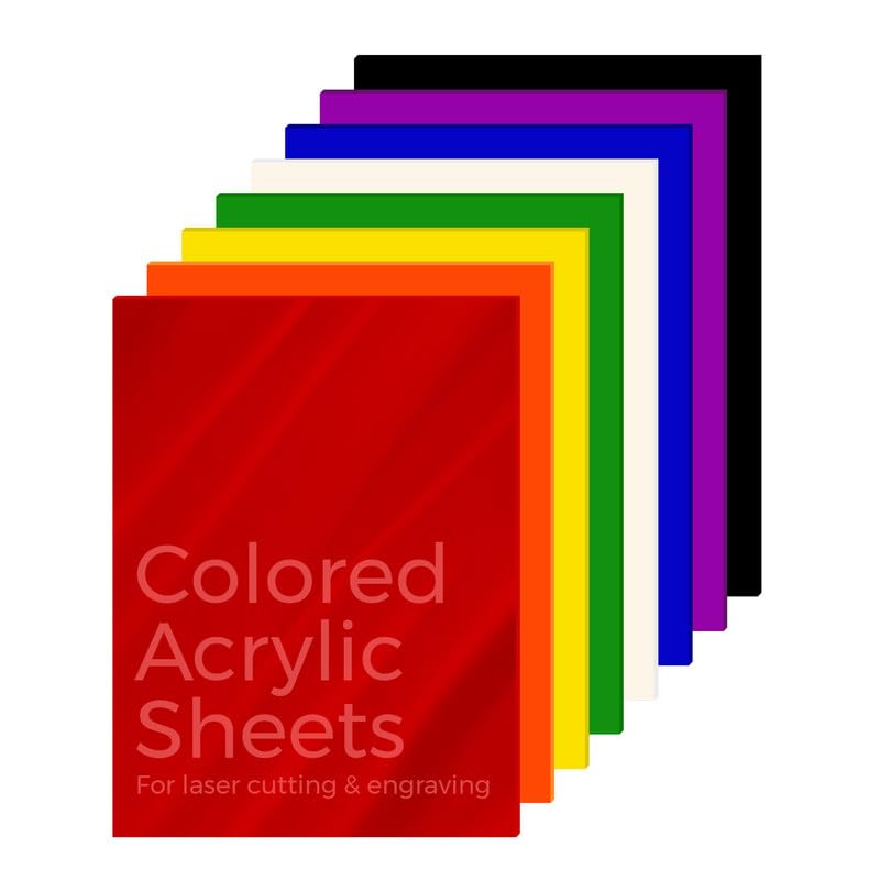 KastLite Colored Acrylic Sheets Nominal 18" x 18" - Plastic Sheet Easy to Cut, Saw, Shape, Laser Cut - Ideal for Arts & Crafts & DIY Projects- Durable, Lightweight, Scratch Resistant - Orange 8 Pack