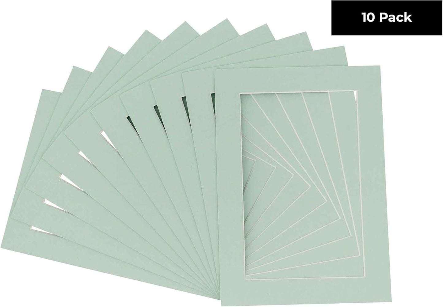 11x14 Mat for 8.5x11 Photo - Precut Honeydew Green Picture Matboard for Frames 11 x 14 Inches - Bevel Cut to Display Art 8.5 x 11 Inches - Acid Free Pack of 10 MATS with Backing Boards & Clear Bags