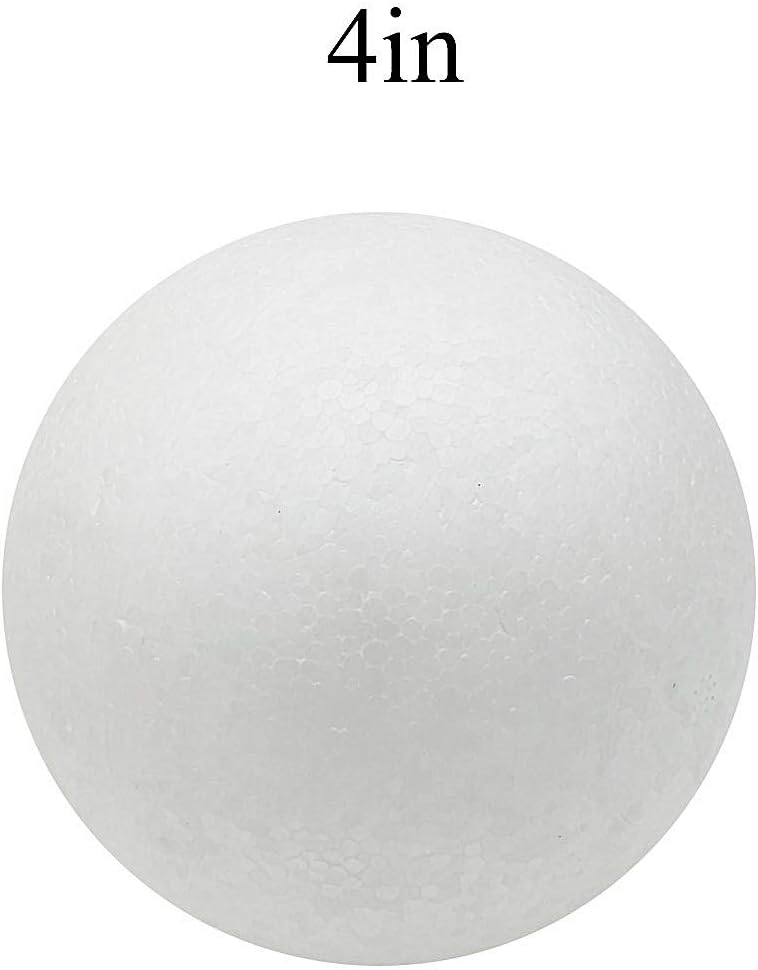 Crafjie 4 Inch Foam Balls, White Smooth Craft Foam Ball for Decoration Household and School Projects, Polystyrene Foam Balls for DIY Arts and Crafts, Modeling (4inch 12pc)