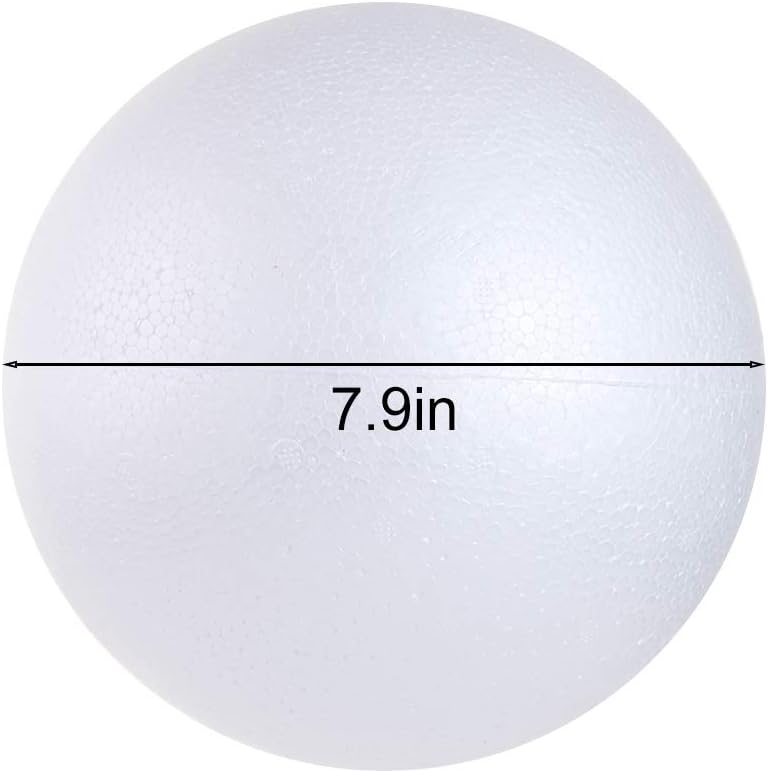 CCINEE 1PCS 7.9 Inch White Foam Balls Round Craft Foam Balls for Art, Craft, Household, School Projects and Christmas Easter Party Decorations