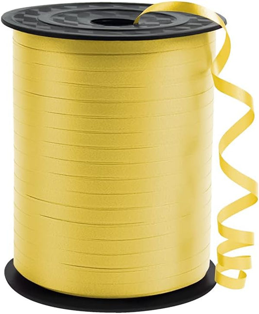 KMER LIFE Premium Yellow Curling Ribbon, 1/5" Wide x 500 Yards Christmas Curling Ribbons for Gift Wrapping, Party Decoration, Balloon String, Ribbons for Florist Flower (1 Roll)