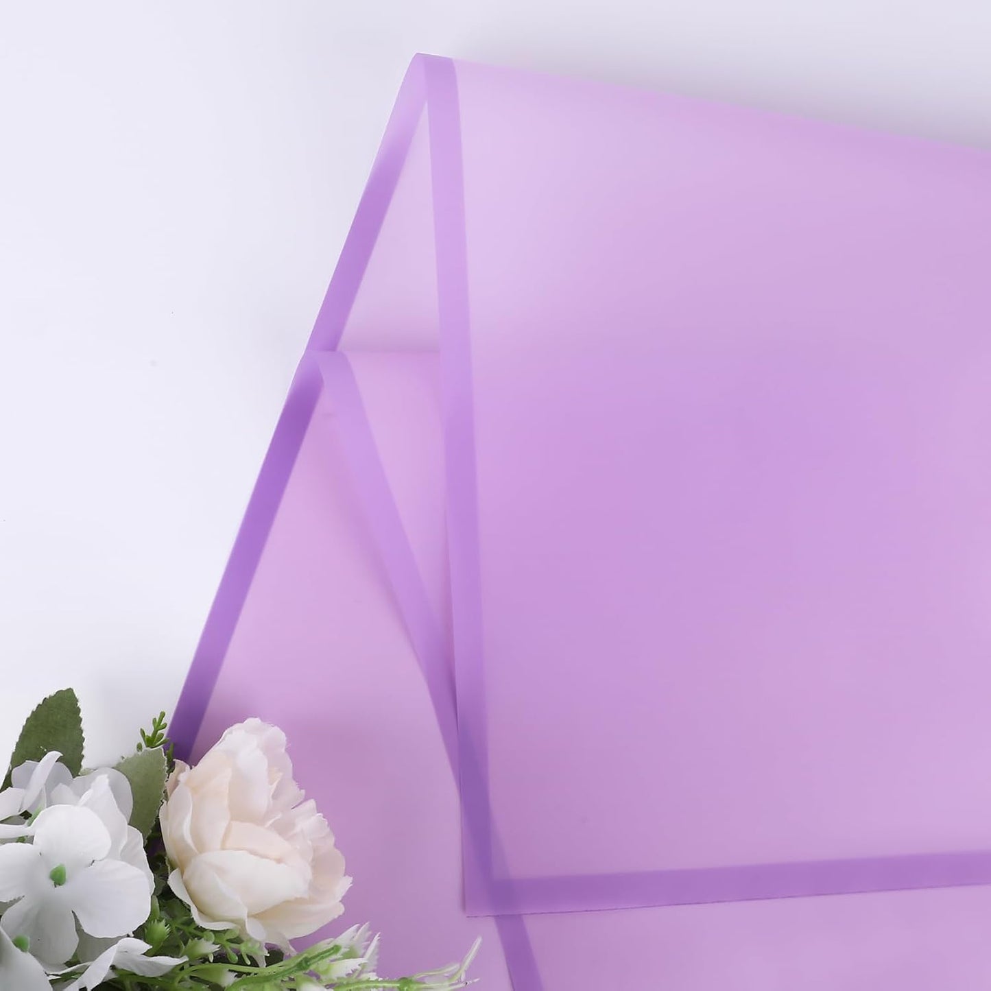 FUHITIM 20 Sheets Flower Wrapping Paper - Waterproof Floral Bouquet Packaging Paper for DIY Crafts，Florist Supplies Packaging Paper for Wedding Birthday Gift (Translucent Lilac Purple)