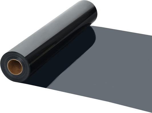 HTV Iron on Vinyl 12Inch by 12ft Roll Heat Transfer Vinyl for T-Shirt HTV Vinyl Rolls for All Cutter Machine - Easy to Cut & Weed for Heat Transfer Design (12ft, Black)