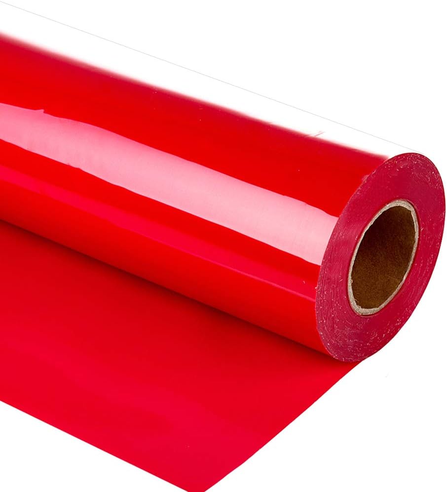 guangyintong Heat Transfer Vinyl Red HTV Rolls, 12" x 10ft Red Iron on Vinyl for T-Shirts, Matte Surface Red HTV Vinyl for All Cutter Machine Easy to Cut & Weed for Heat Vinyl DIY Design
