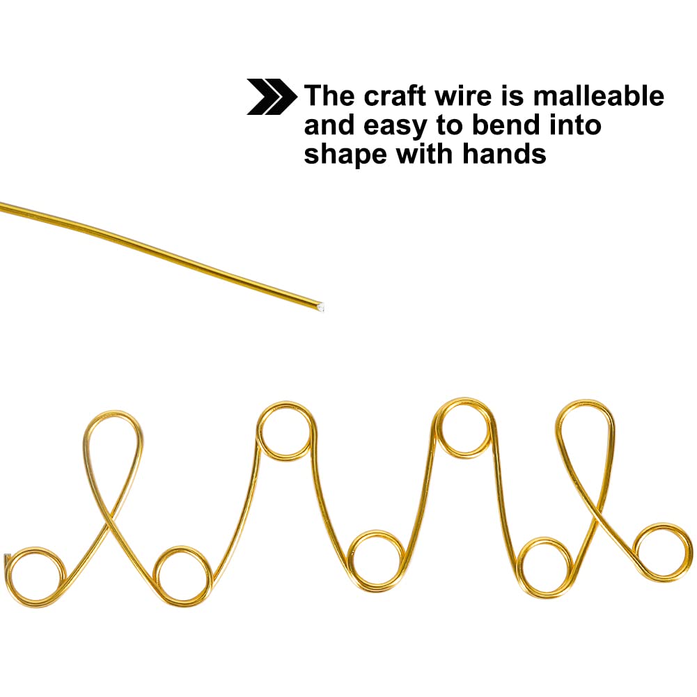 Tenn Well 12 Gauge Aluminum Wire, 100 Feet 2mm Bendable Anodized Metal for Sculpting, Jewelry Making, Armature Making, Weaving and Wrapping, Crafting (Gold)