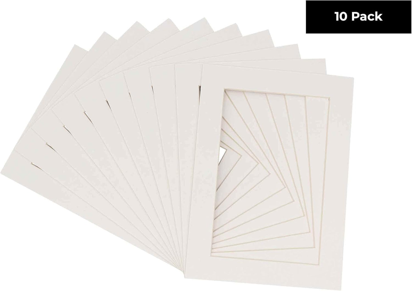 5.5x8.5 Mat for 8.5x11 Frame - Precut Mat Board Acid-Free Show Kit with Backing Board, and Clear Bags Textured White 5.5x8.5 Matte For a 8.5x11 Picture Frame Matboard for Framing, Pack of 10 Mats