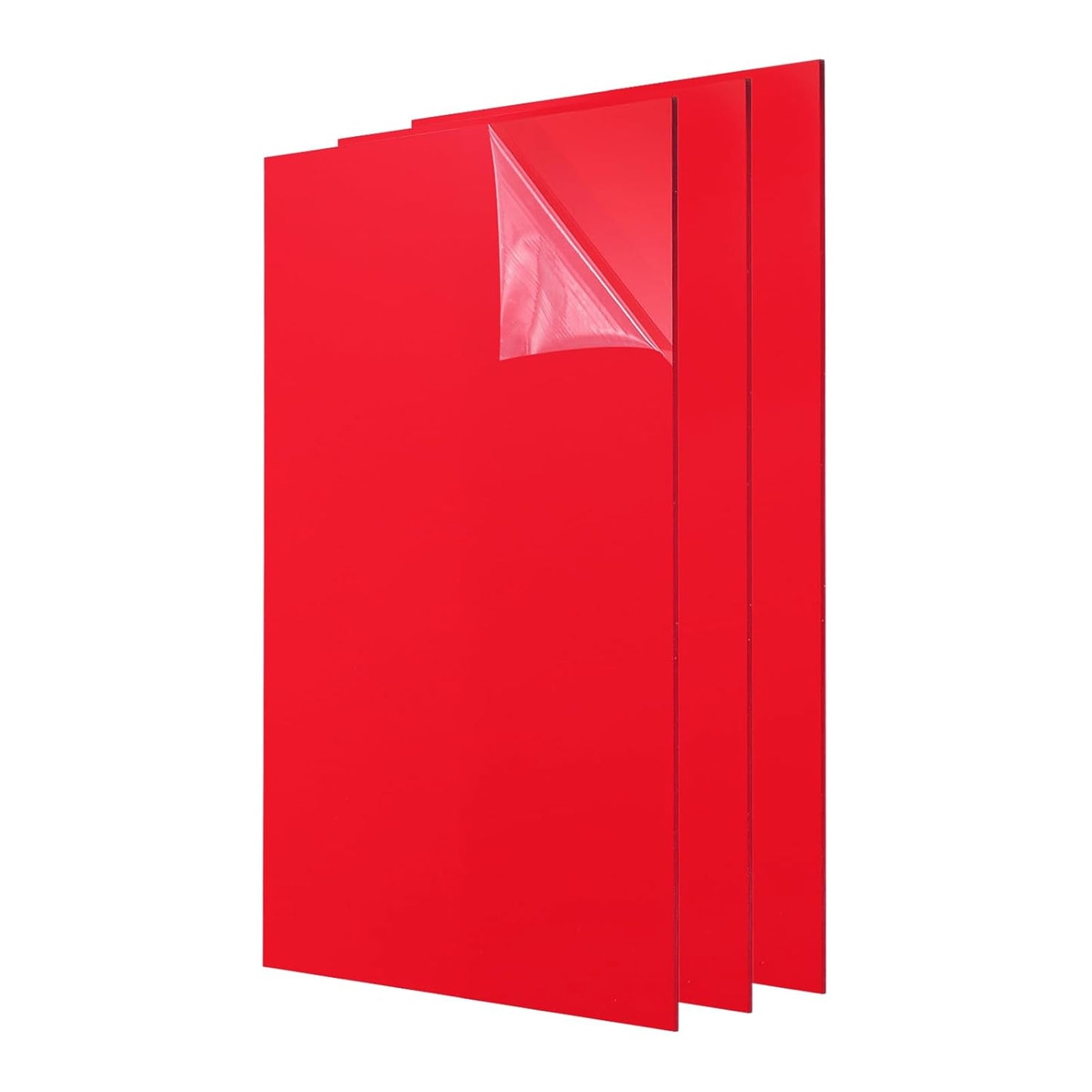 uxcell 3Pcs Acrylic Sheets 12x6 Inch Acrylic Panel 1/8 Inch-3mm Plastic Board for Picture Frames Sign Holders DIY Display Projects Craft, Red