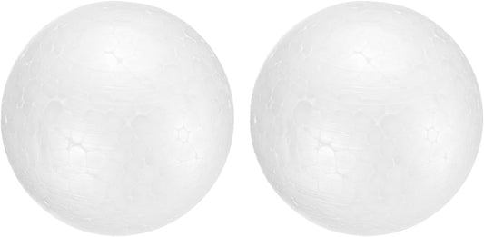 uxcell 2 Pcs White Foam Balls, 3.5 Inch Polystyrene Craft Foam Balls Solid Round Ball for Art, Household, DIY, Party Decorations