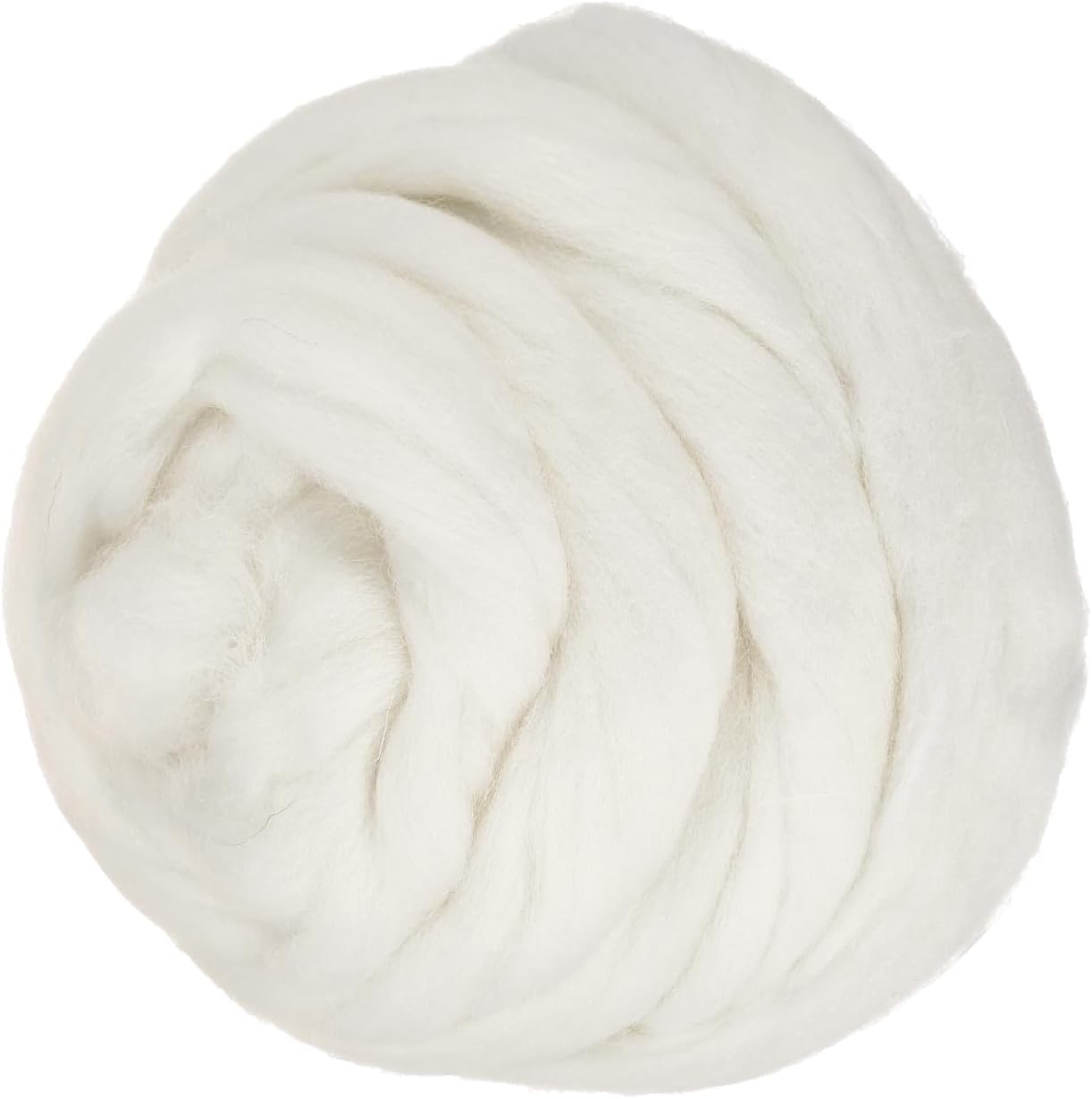 PATIKIL Wool Roving Yarn, 150G/5.3OZ Soft Felting Wool Pure Chunky Roving Yarn Bulk for Needle Felting Knitting Blanket Spinning Weaving DIY Craft, White