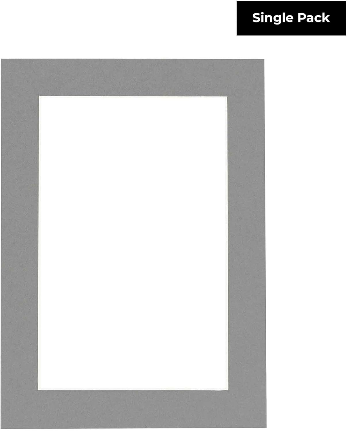 11x14 Mat for 8.5x11 Photo - Precut Mid Grey Picture Matboard for Frames Measuring 11 x 14 Inches - Bevel Cut Matte to Display Art Measuring 8.5 x 11 Inches - Acid Free ONE MAT