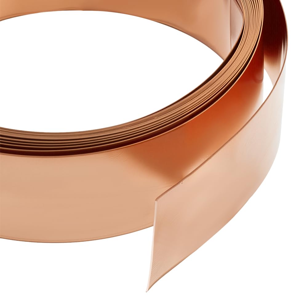 BENECREAT 9.84 Feet 32Gauge Flat Pure Copper Wire, 18mm Wide Flat Bezel Wire Tarnish Resistant Jewelry Wire for DIY Jewelry Craft Making