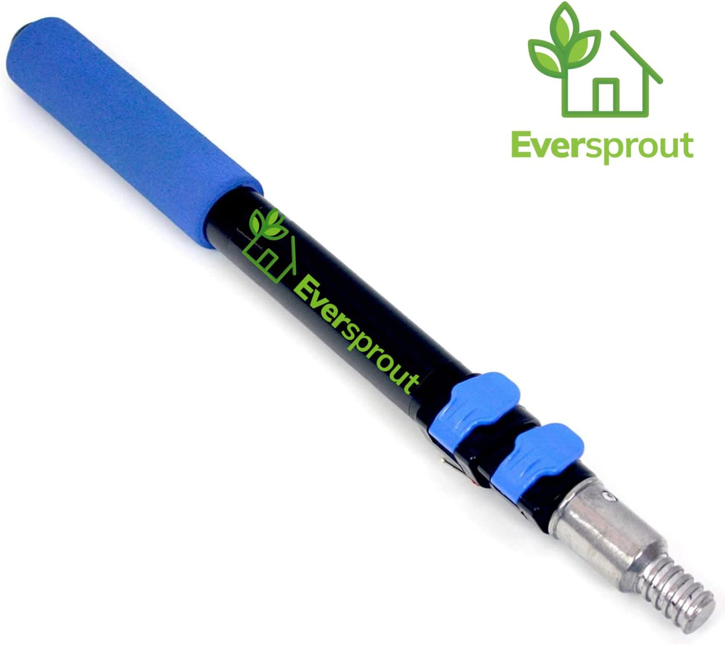 EVERSPROUT 1.5-to-3 Foot Telescopic Extension Pole | Lightweight Sturdy Aluminum Handle | Easy to Use Flip-Tab Lock Mechanism | Twist-On Metal Tip Works for Squeegee, Duster, Paint Roller (Pole only)