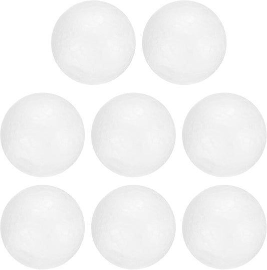 uxcell 8 Pcs White Foam Balls, 2.8 Inch Polystyrene Craft Foam Balls Solid Round Ball for Art, Household, DIY, Party Decorations