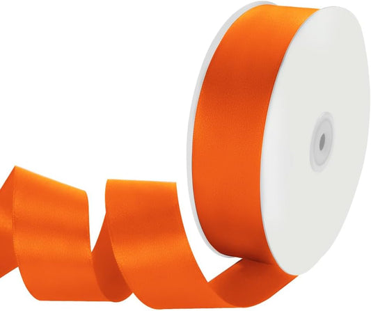1-1/2" x 100 Yards Orange Ribbon, Orange Satin Ribbons for Gift Wrapping, DIY Craft, Flower Bouquet, Valentine's Day, Halloween and Birthday Party Decoration