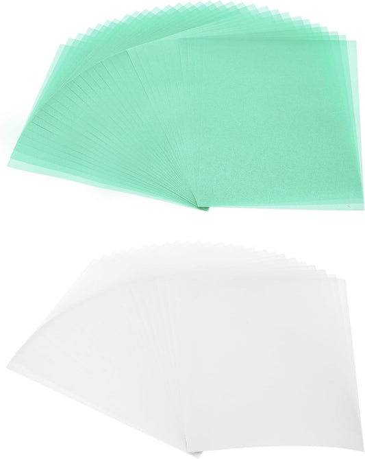 PATIKIL 60 Sheets Vellum Paper 8.5x11inches, Printable Translucent Paper 100GSM Colored for Invitations Laser Inkjet Printing Card Making Crafting Wedding Tracing, Light Blue/White