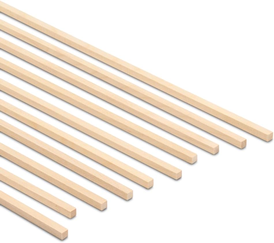 DIY Wooden Square Dowel Rod 3/16-inch x 12 Pack of 50 Hobby Wood Sticks for Crafts, Wood Trim & Architecture Model Making, by Woodpeckers