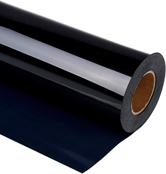 Guangyintong Heat Transfer Vinyl Black HTV Rolls, 12" x 10ft Iron on Vinyl for T-Shirts, Matte Surface HTV for All Cutter Machine Easy to Cut & Weed for Heat Vinyl DIY Design