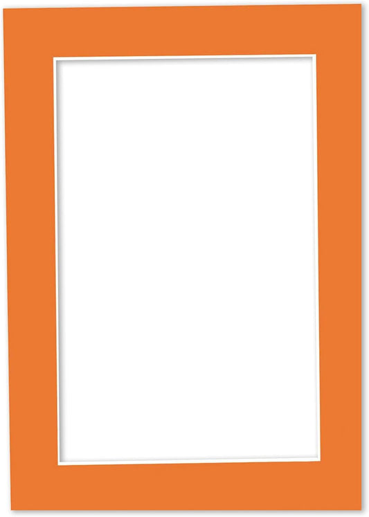 5.5x8.5 Mat for 8.5x11 Frame - Precut Mat Board Acid-Free Orange 5.5x8.5 Photo Matte for a 8.5x11 Picture Frame, Premium Matboard for Family Photos, Show Kits, Art, Picture Framing, Pack of 1 Mat