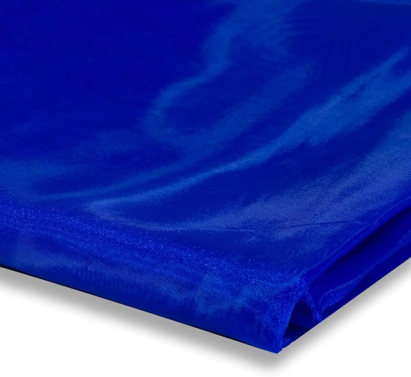 Fynite Royal Blue Organza Fabric by The Yard | 10 Yard Long | 44" Wide | Bridal Soft Sheer Organza Tulle for DIY Wedding Dress Fashion Craft Decorations