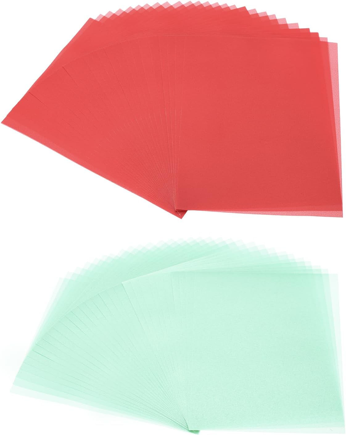 PATIKIL 60 Sheets Vellum Paper 8.5x11inches, Printable Translucent Paper 100GSM Colored for Invitations Laser Inkjet Printing Card Making Crafting Wedding Tracing, Red/Light Blue
