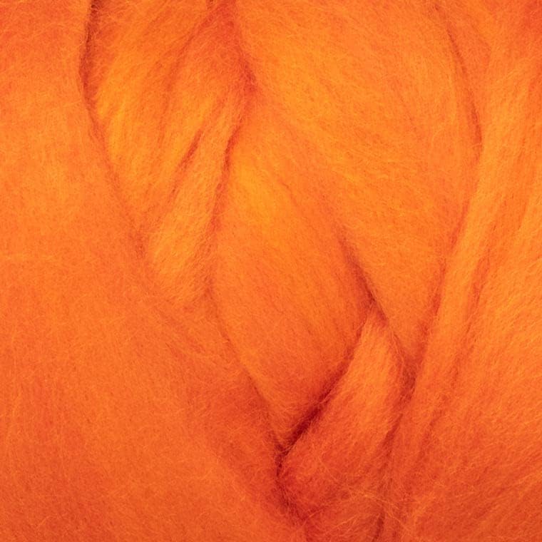 Colored Natural Wool roving Chunky Thick 1 lb. Best Wool for Needle Felting, Wet Felting, handcrafts and Spinning Yarn. (Orange, 1 lb)
